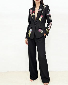 European style long pants fashion business suit 2pcs set