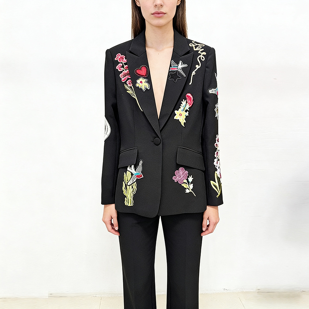 European style long pants fashion business suit 2pcs set