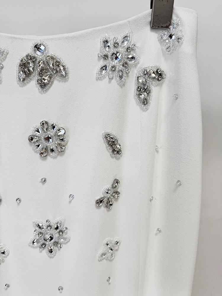 Fashion beading short skirt short vest 2pcs set