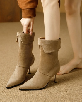 Autumn and winter half Boots pointed boots for women