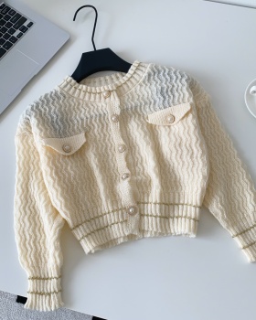 Short lazy loose sweater knitted tender cardigan
