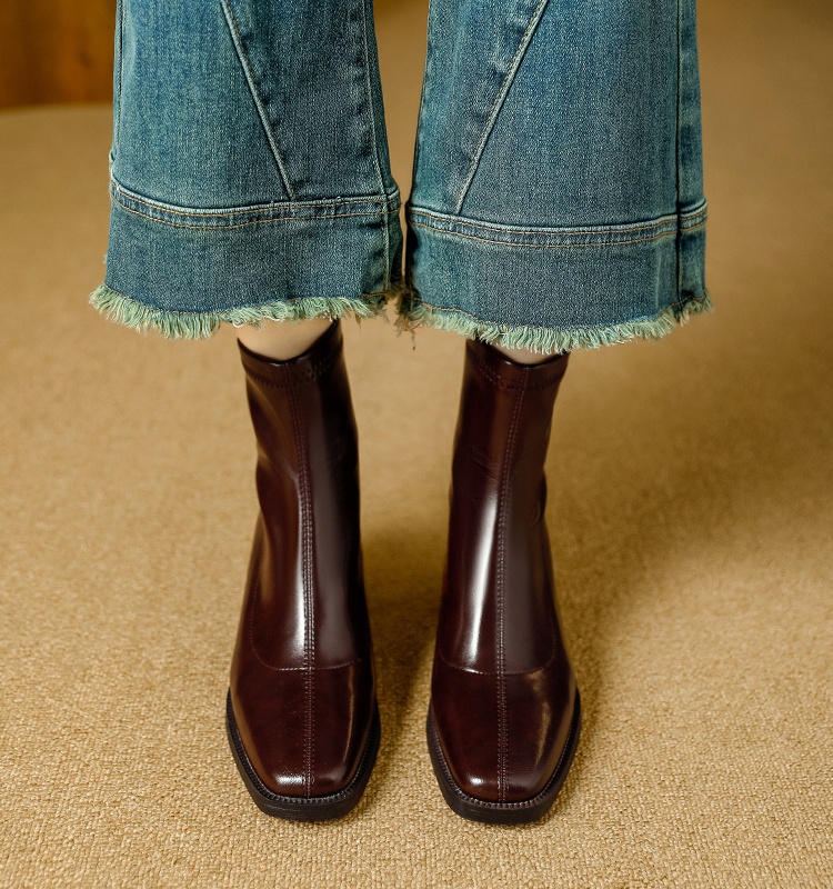 Middle cylinder short boots boots for women