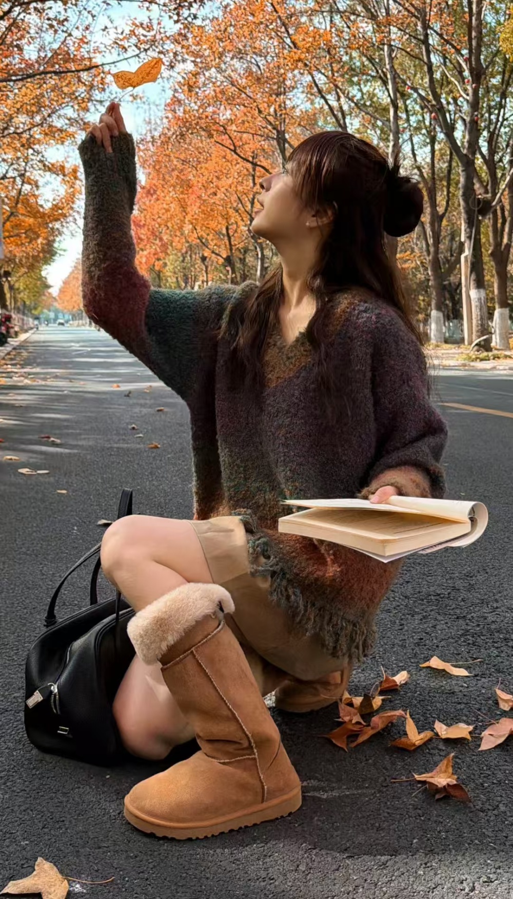 Lazy tassels tops rainbow loose sweater for women