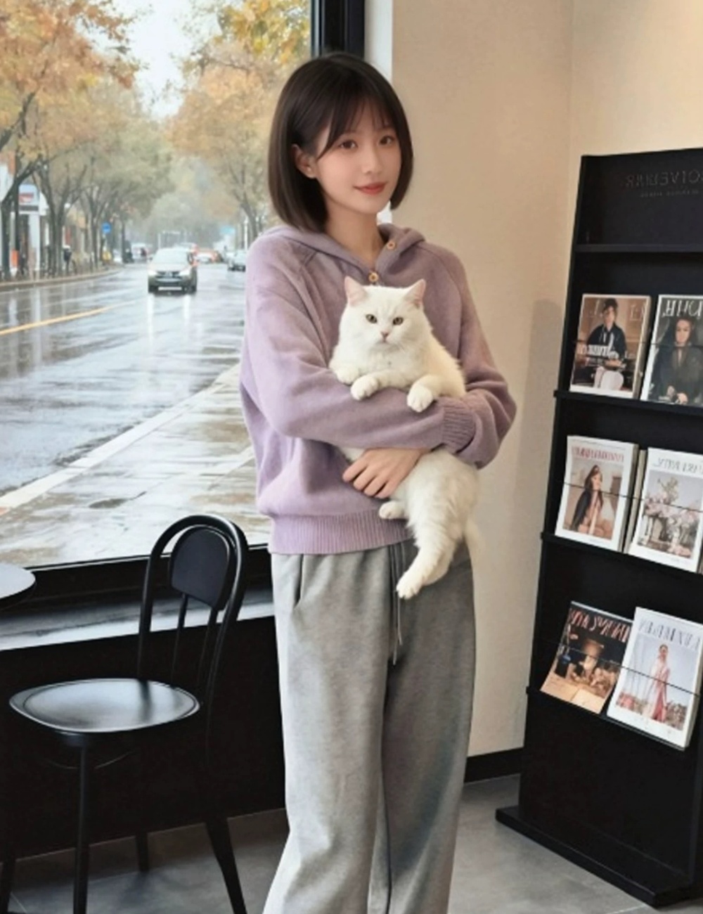 Inside the ride knitted tops purple France style sweater for women