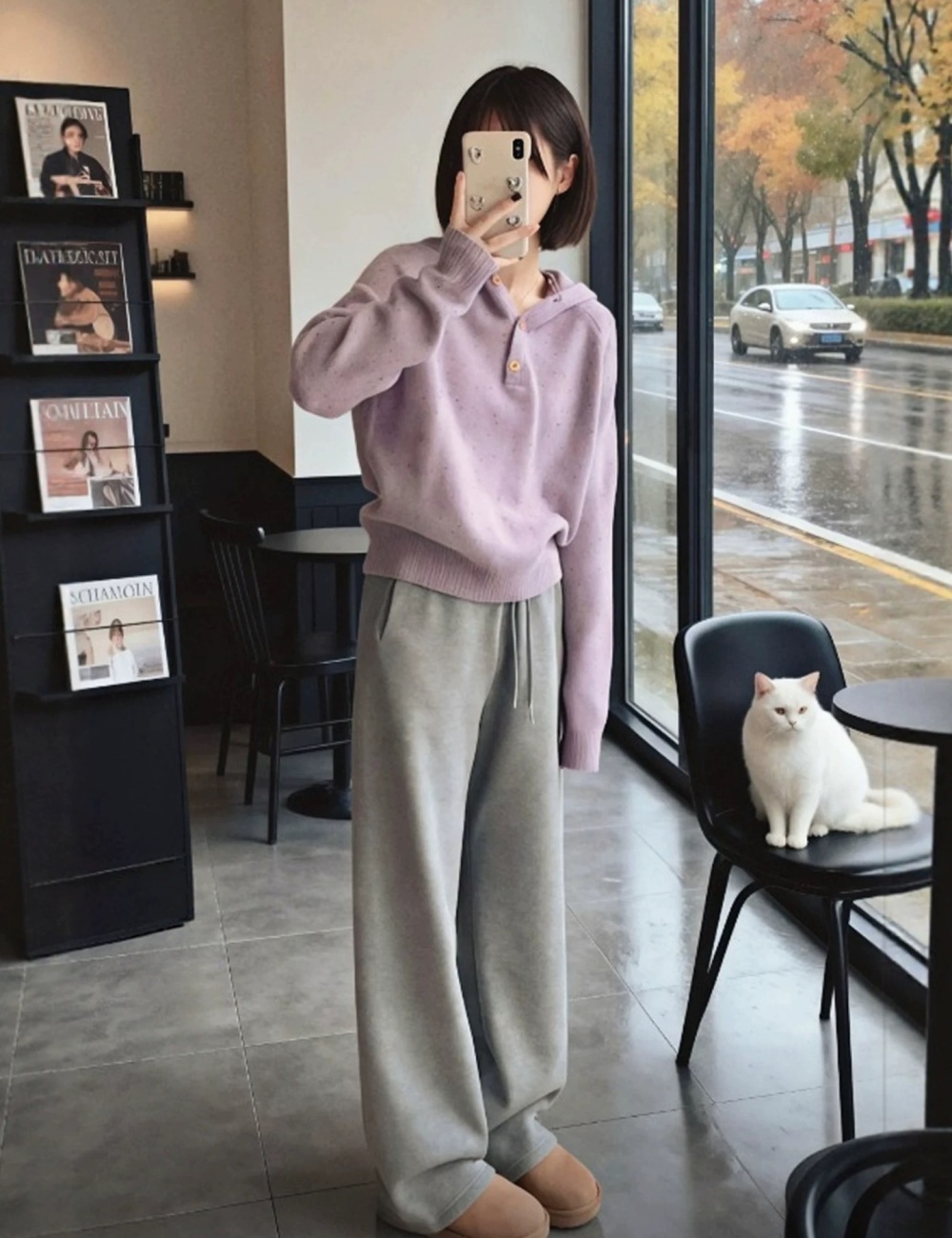 Inside the ride knitted tops purple France style sweater for women