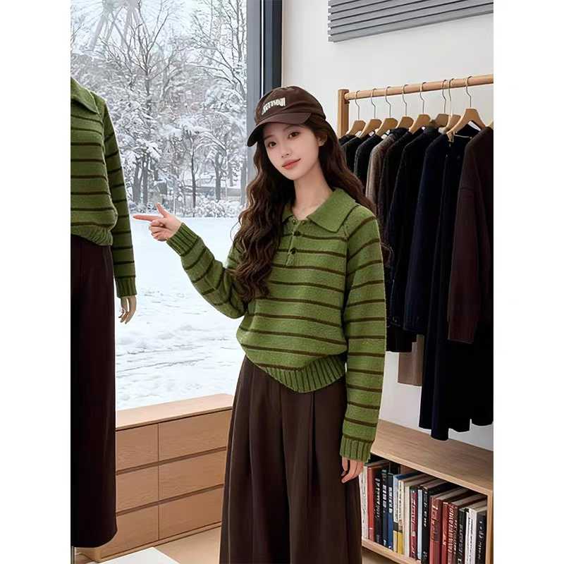 Korean style retro American style winter sweater for women