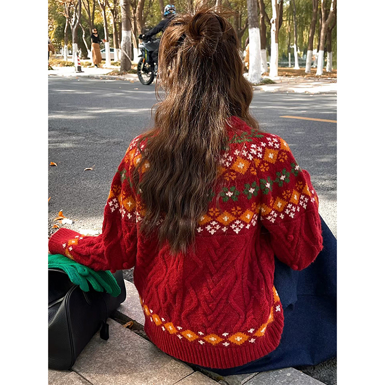 Pullover winter inside the ride loose thick sweater