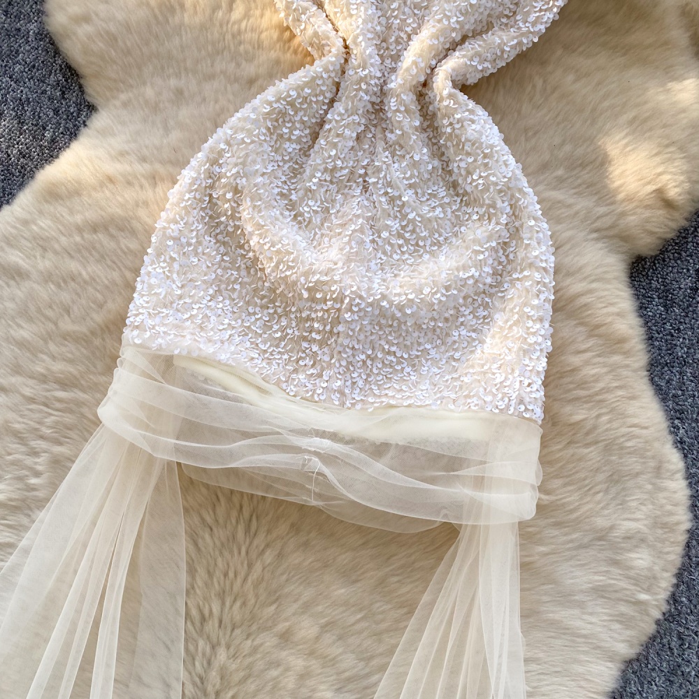 Commuting gauze A-line summer splice dress for women