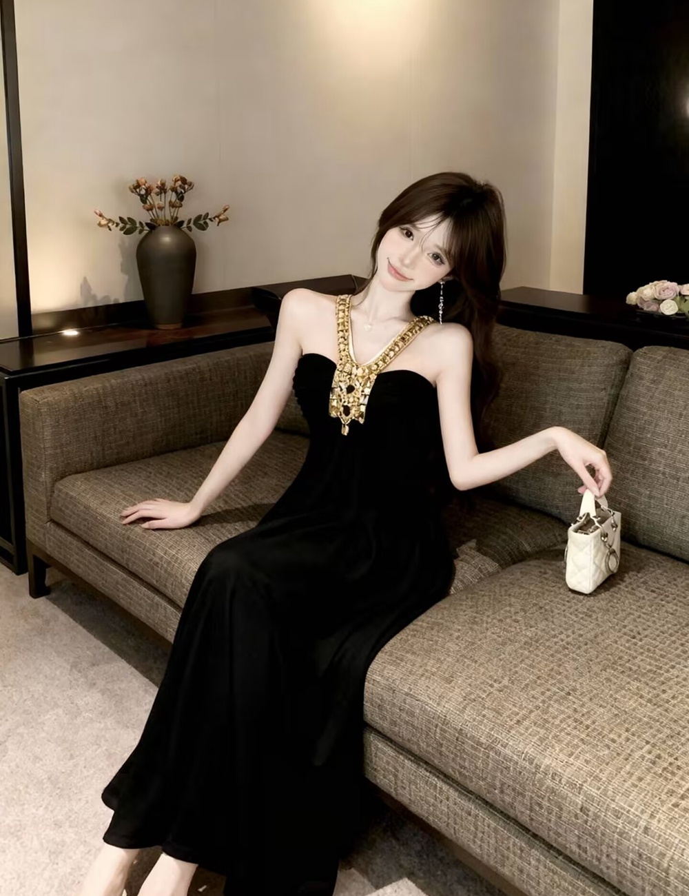 France style formal dress sexy long dress for women