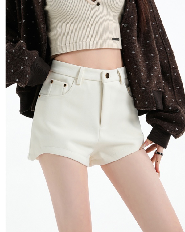 Bottoming wears outside slim boots pants woolen high waist shorts