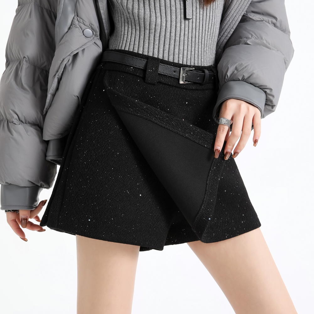 A-line high waist short skirt package hip slim pants for women