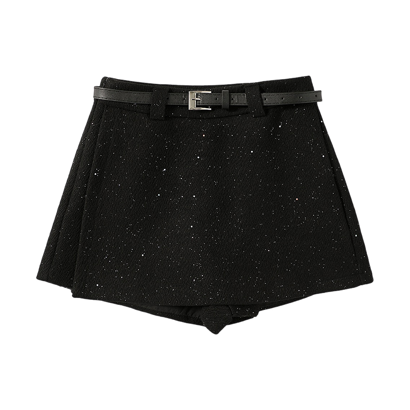 Slim woolen short skirt package hip A-line skirt for women