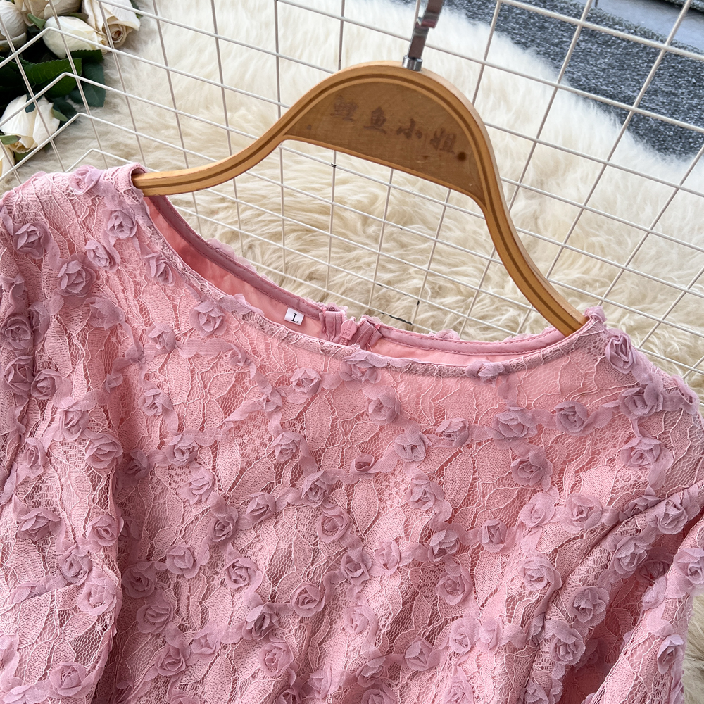 Pinched waist romantic long dress twining dress for women