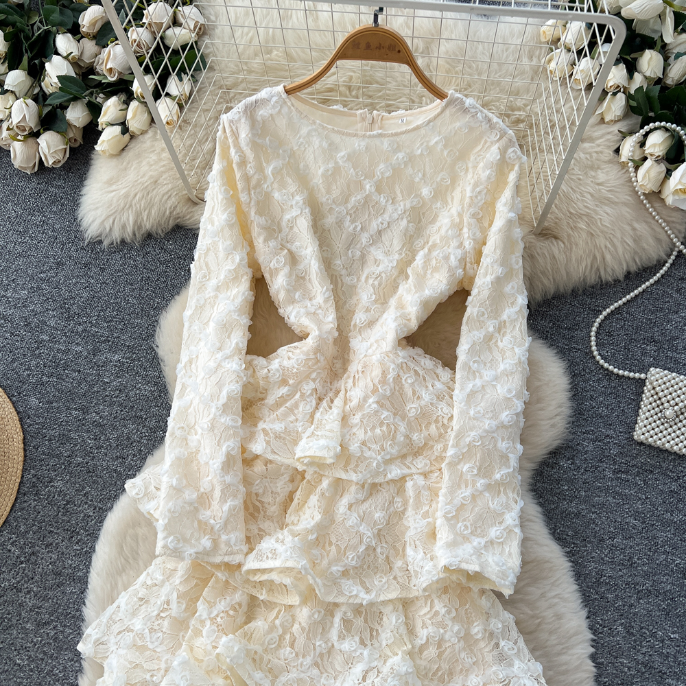 Pinched waist romantic long dress twining dress for women