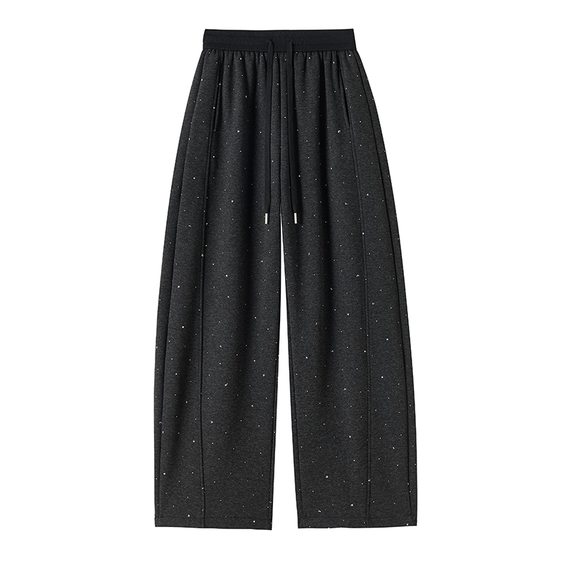 Drape cashmere pants plus velvet wide leg pants for women