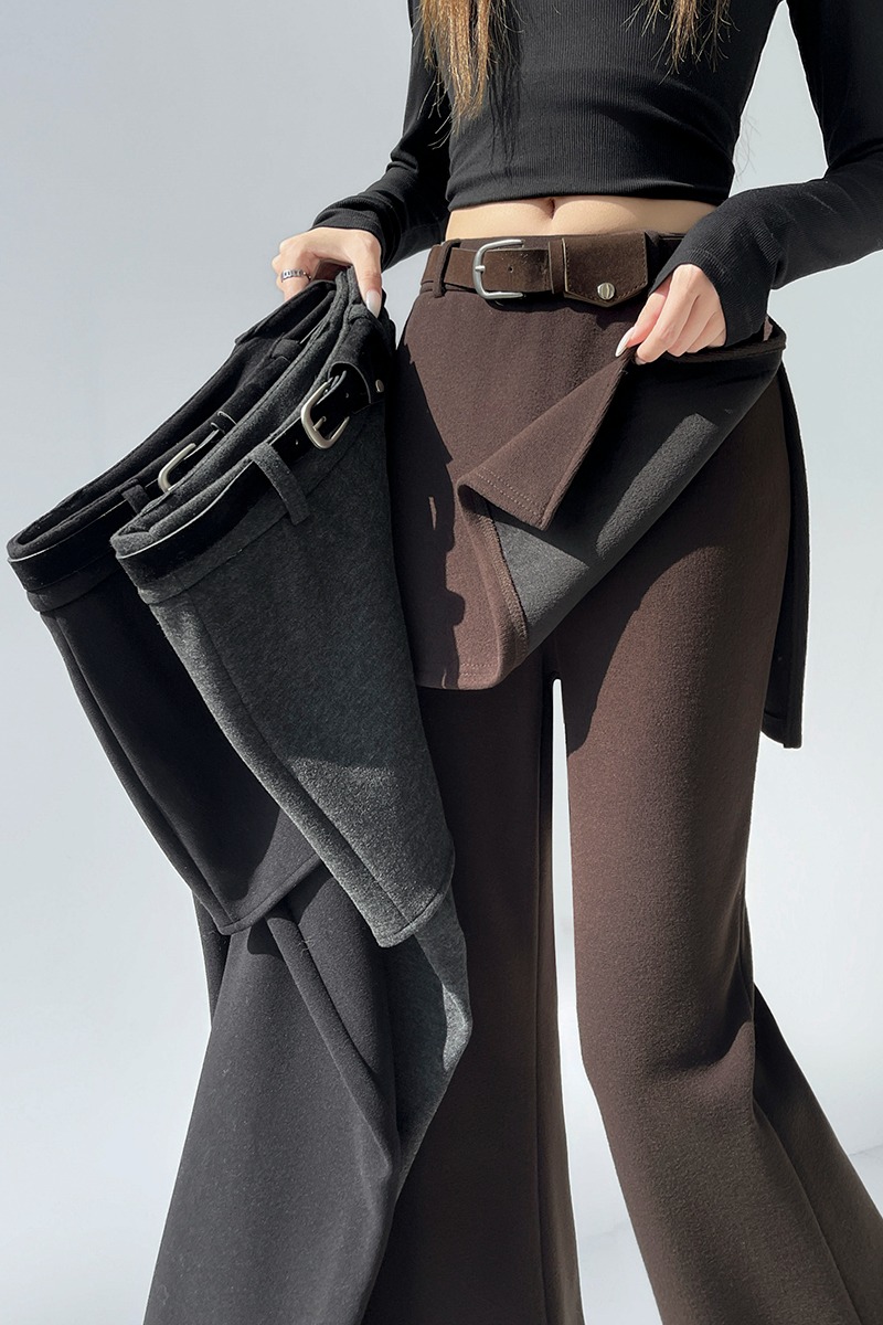 Winter cashmere flare pants micro speaker pants for women