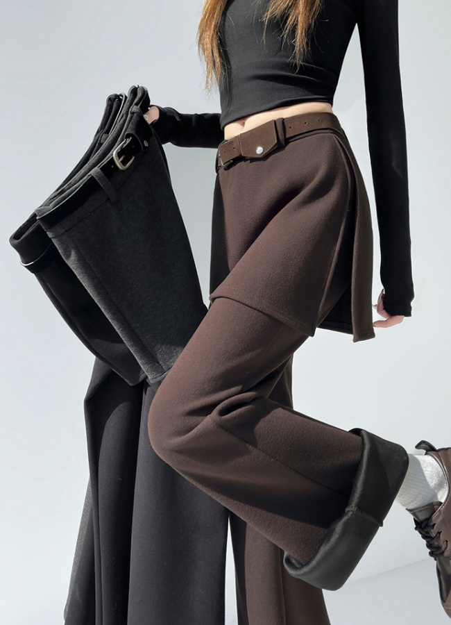 Winter cashmere flare pants micro speaker pants for women