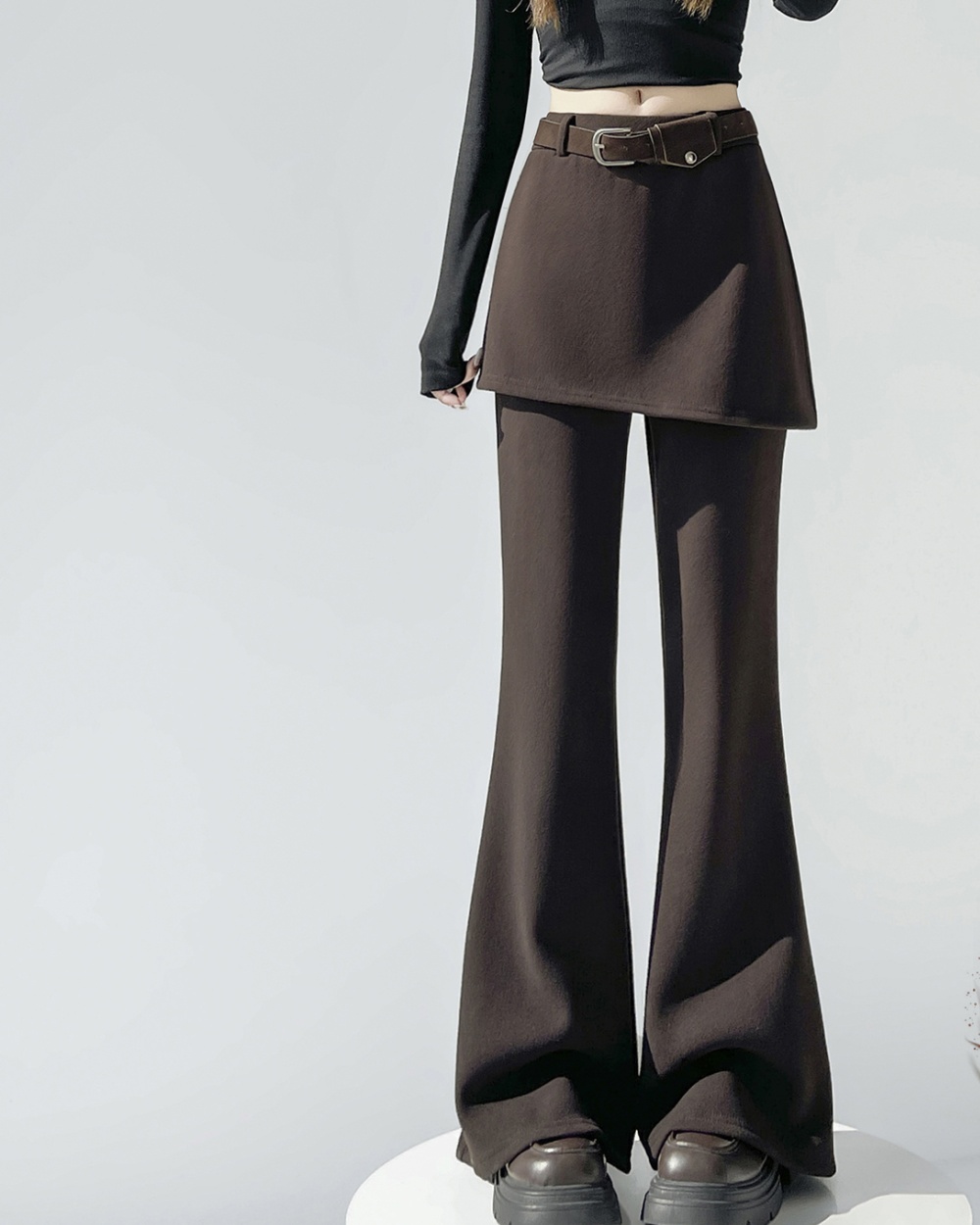 Winter cashmere flare pants micro speaker pants for women