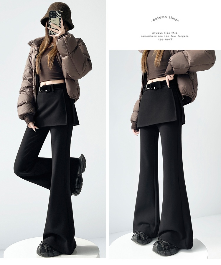 Winter cashmere flare pants micro speaker pants for women