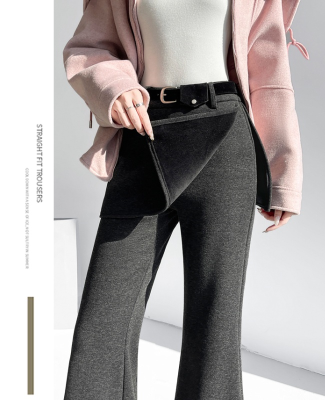 Winter cashmere flare pants micro speaker pants for women