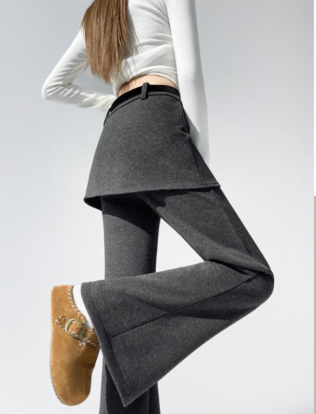Winter cashmere flare pants micro speaker pants for women