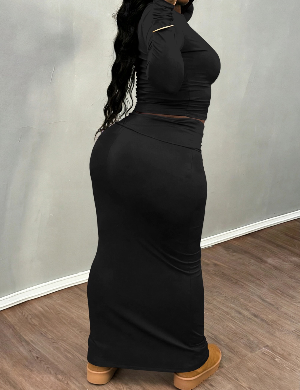 Large yard spicegirl tops Casual skirt 2pcs set for women