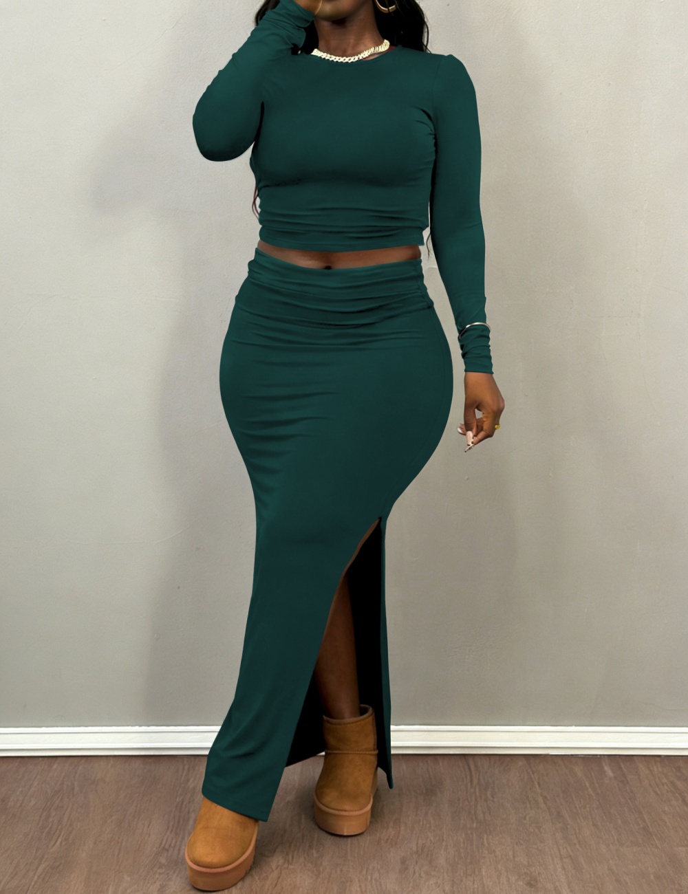 Large yard spicegirl tops Casual skirt 2pcs set for women