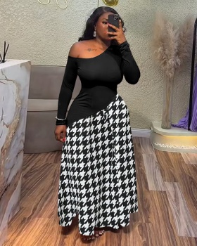 Sexy slim European style splice dress for women