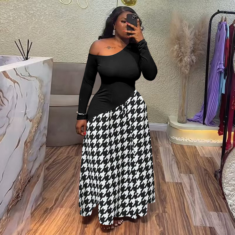 Sexy slim European style splice dress for women