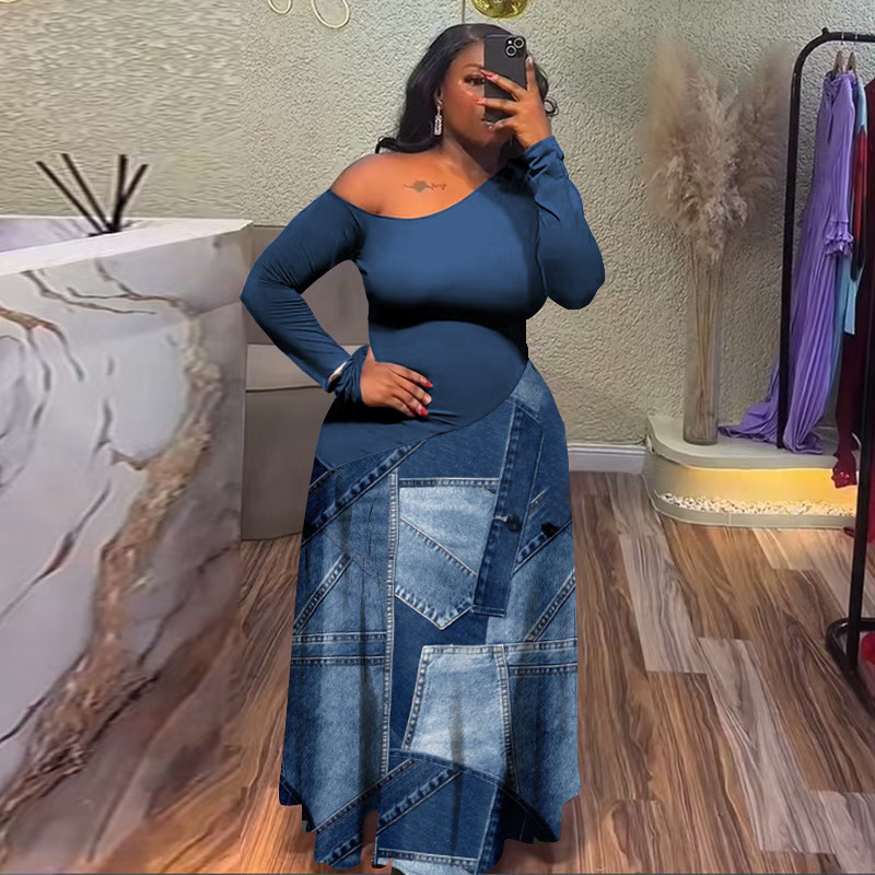 Sexy slim European style splice dress for women