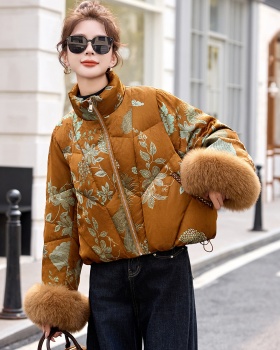 Fox fur down short thick winter down coat