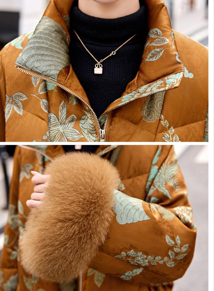 Fox fur down short thick winter down coat