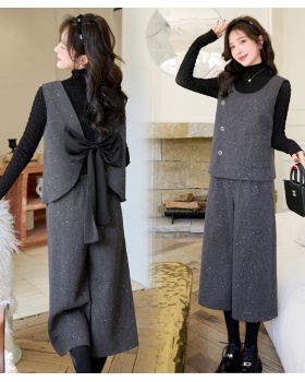 Spring waistcoat chanelstyle wide leg pants 3pcs set
