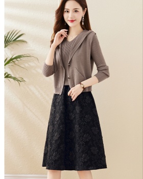 Fashion autumn and winter dress 2pcs set for women