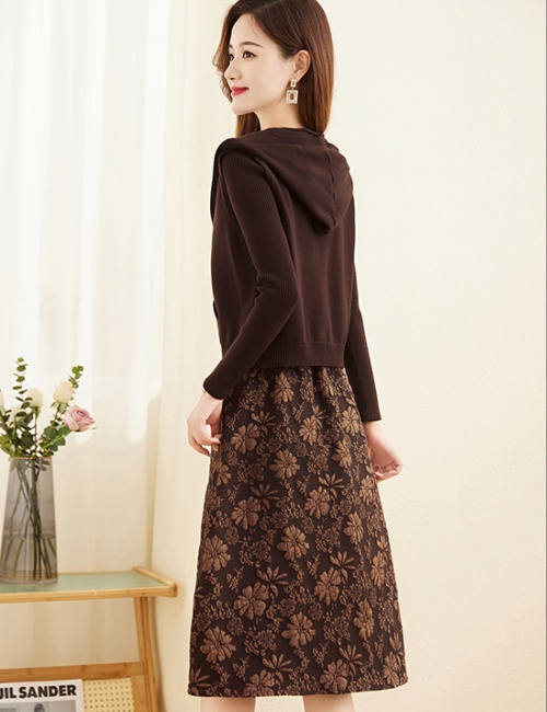 Fashion autumn and winter dress 2pcs set for women