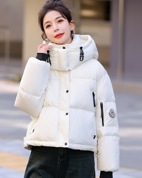 Velvet jacket glossy short winter down coat
