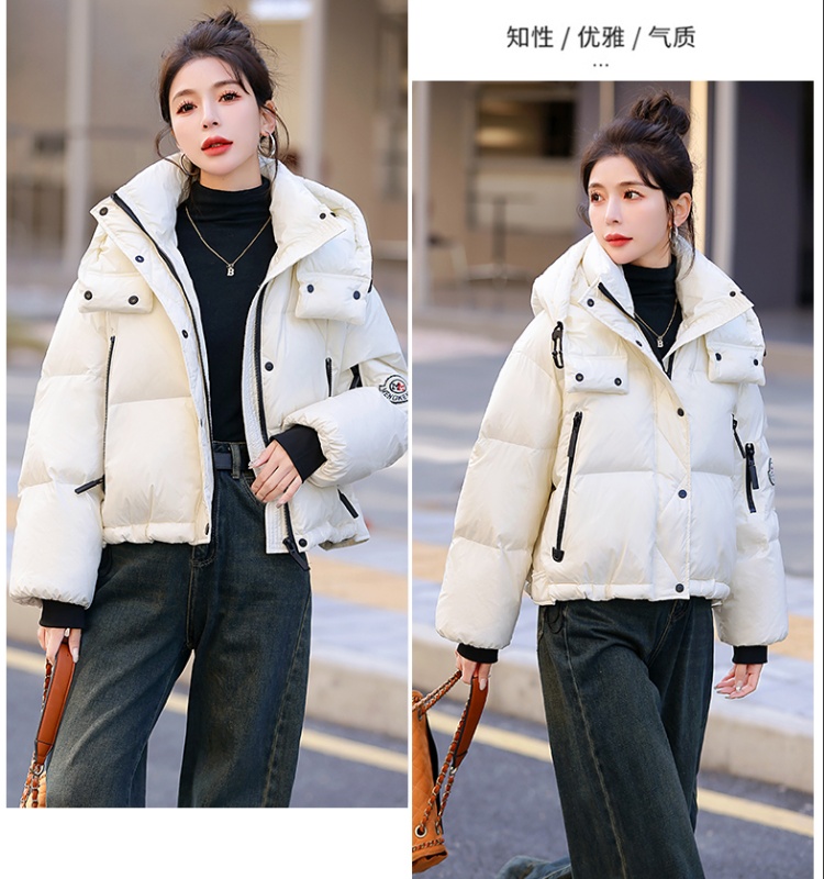 Velvet jacket glossy short winter down coat
