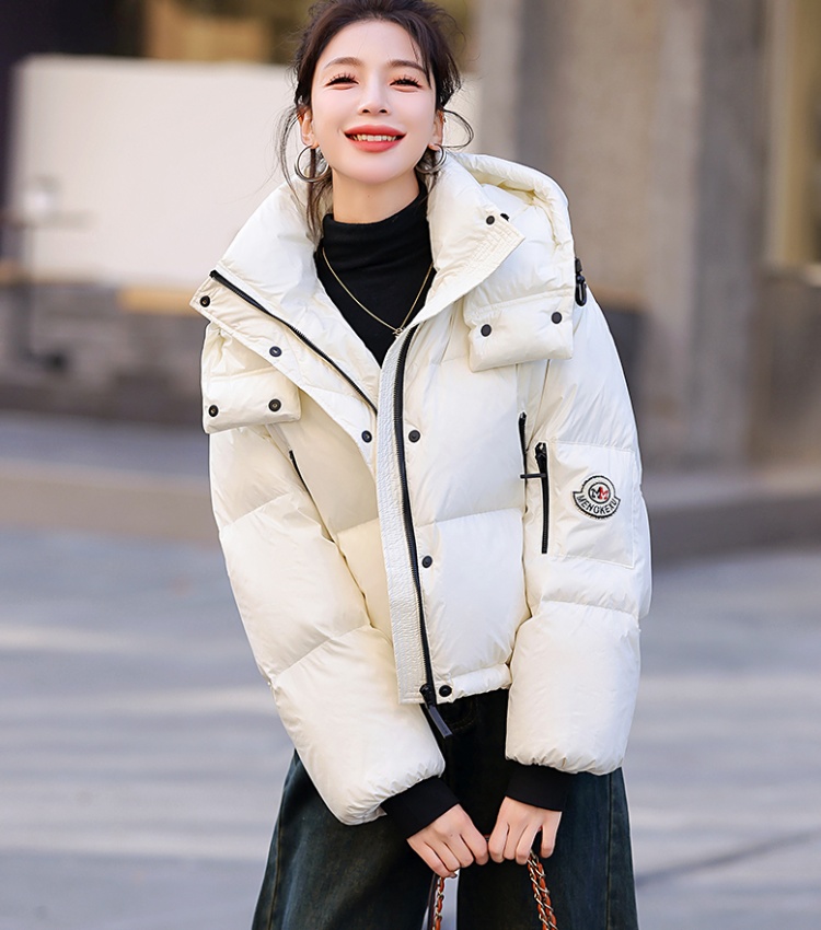 Velvet jacket glossy short winter down coat