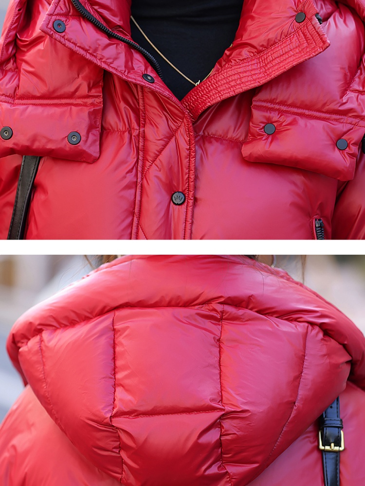 Velvet jacket glossy short winter down coat