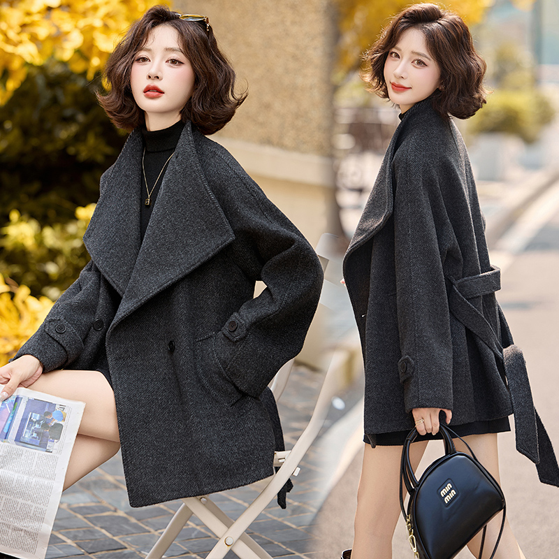 Winter all-match overcoat cashmere temperament coat