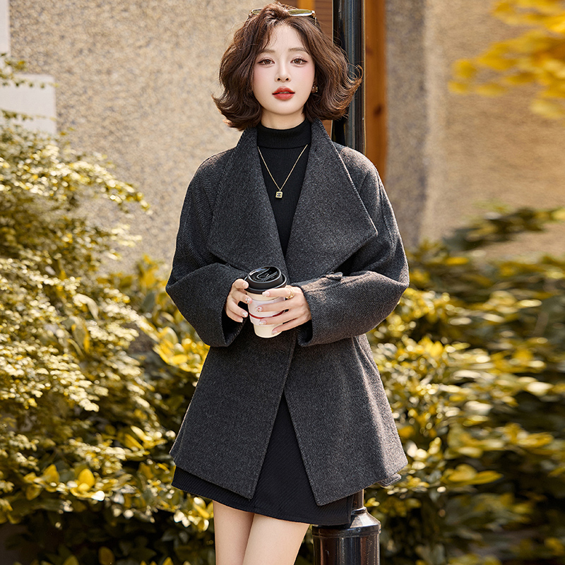 Winter all-match overcoat cashmere temperament coat