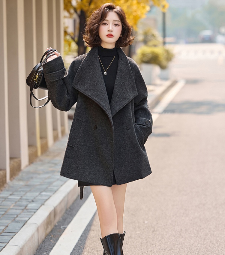 Winter all-match overcoat cashmere temperament coat