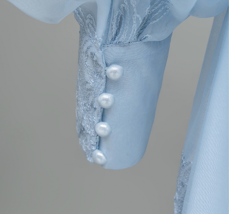 Pure long dress embroidered flowers dress