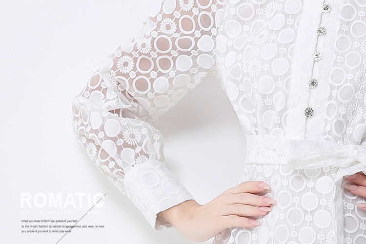 Niche frenum lantern sleeve European style retro dress