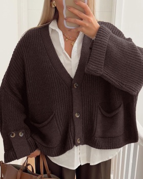 V-neck cardigan autumn and winter sweater for women
