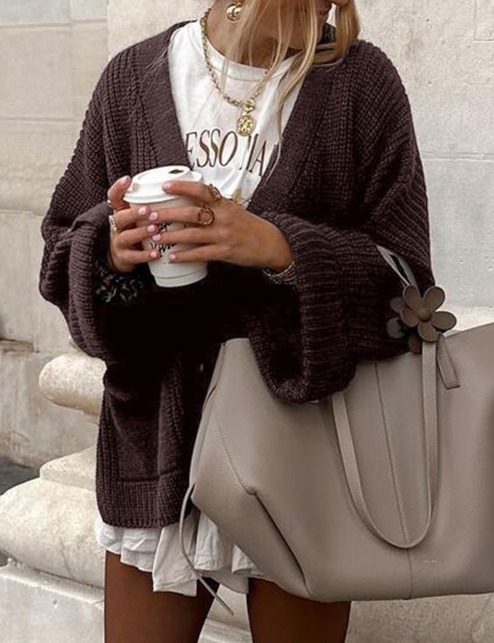 V-neck cardigan autumn and winter sweater for women