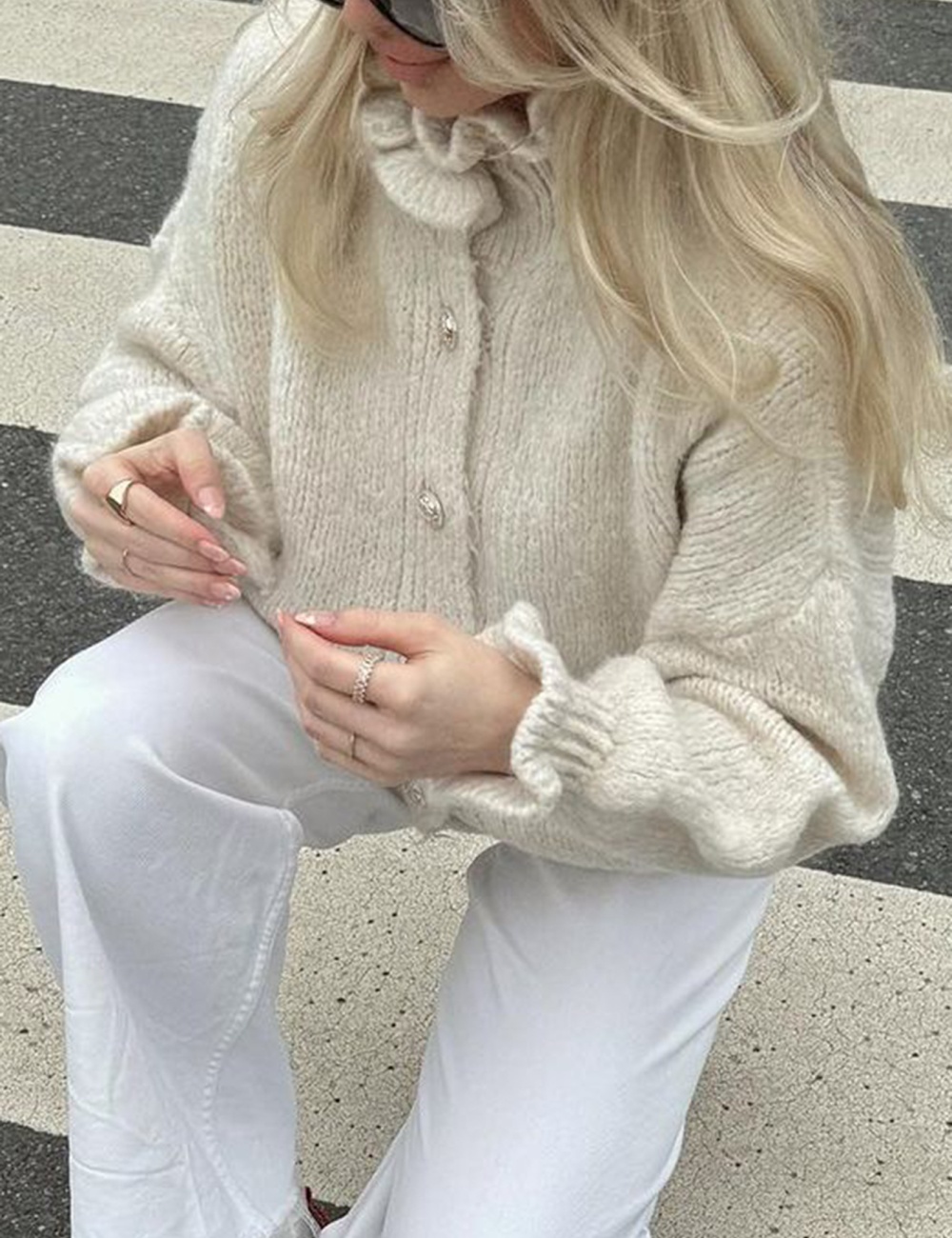 Cstand collar sweater European style coat