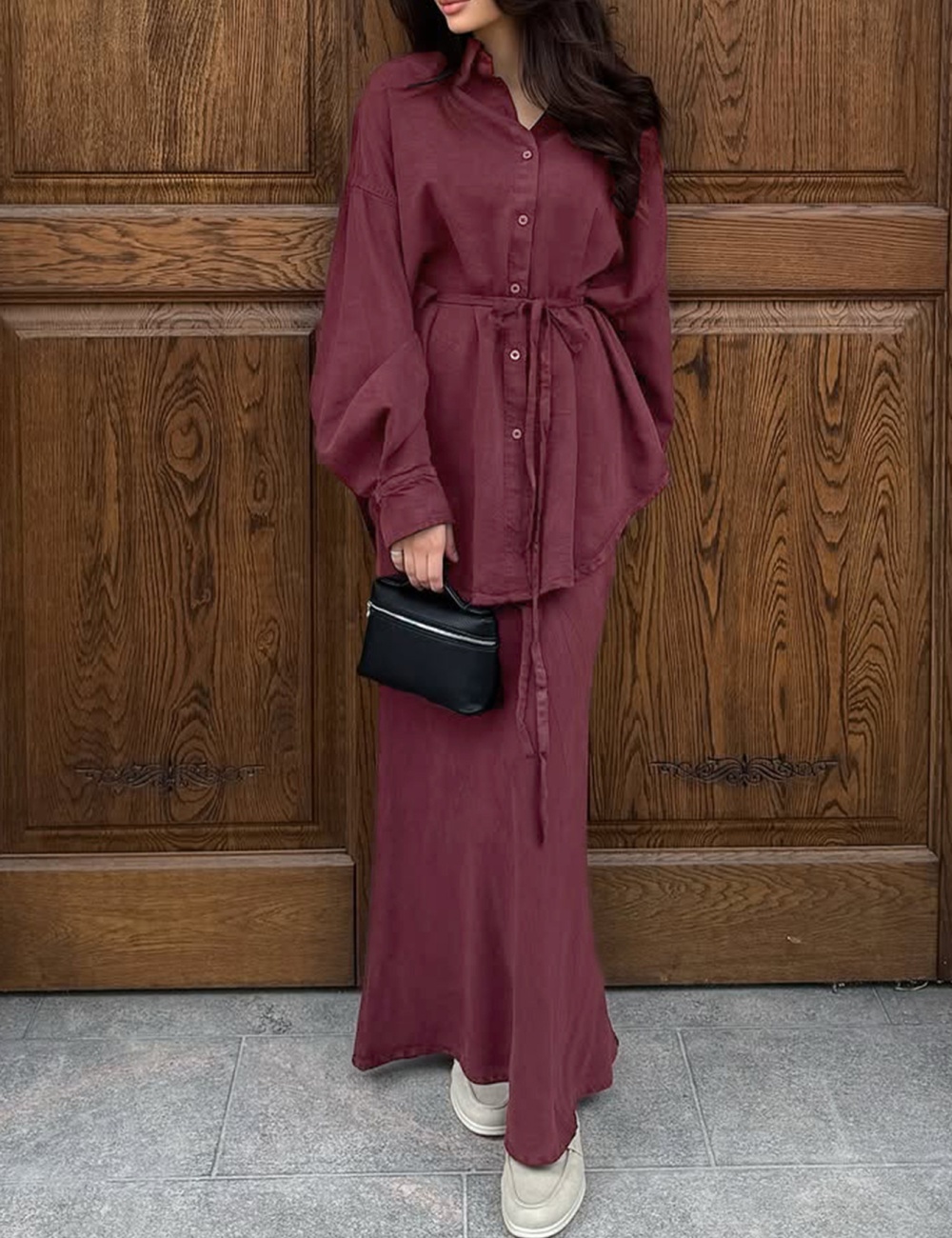 European style coat fashion skirt 2pcs set