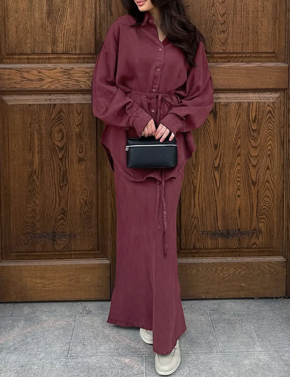 European style coat fashion skirt 2pcs set