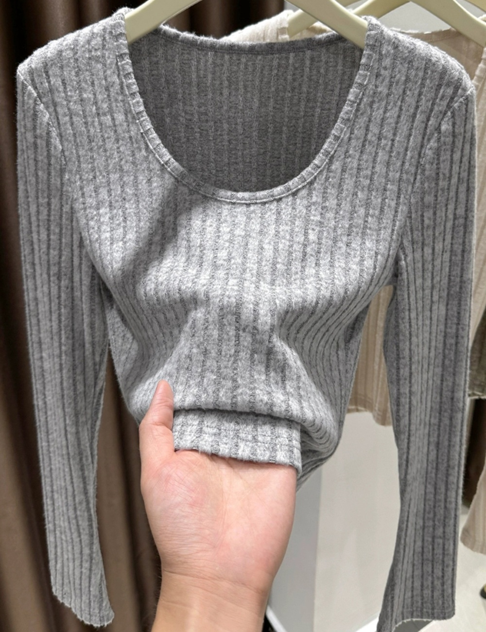 Pit stripe fresh Asian style knitted Casual tops for women